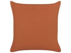 Beliani Bavlněný polštář s geometrický vzorem 45 x 45 cm oranžový LEWISIA