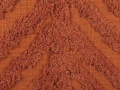 Beliani Bavlněný polštář s geometrický vzorem 45 x 45 cm oranžový LEWISIA