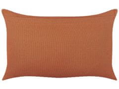 Beliani Bavlněný polštář geometrický vzor 35 x 55 cm oranžový ALBIUM
