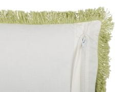Beliani Bavlněný polštář květinový vzor 45 x 45 cm zelený/ bílý FILIX