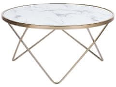Beliani Konferenční stolek bílý a zlatý MERIDIAN II
