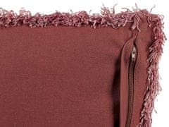 Beliani Sada 2 sametových polštářů 45 x 45 cm černé/růžové MORUS