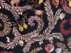 Beliani Sametový polštář 45 x 45 cm černý/růžový RICINUS