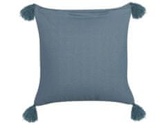 Beliani Sametový polštář 45 x 45 cm tmavě modrý RIBES