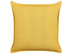 Beliani Sametový polštář 45 x 45 cm žlutý RAPIS