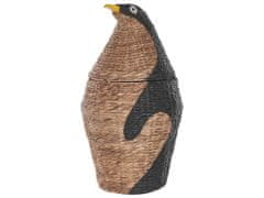 Beliani Proutěný koš z vodního hyacintu tučňák přírodní HADZABE