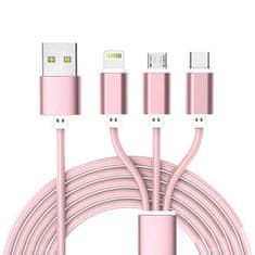 Northix Nabíjecí kabel 3v1 - růžový 