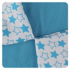 XKKO Bambusové ubrousky 30x30 - Little Stars Cyan Mix (9ks)