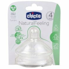 Chicco Natural Feeling náhradní dudlík na kojeneckou láhev 4m +, 2ks