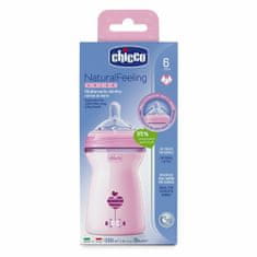 Chicco Natural Feeling dětská kojenecká láhev růžová 330ml, od 6m +