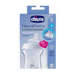 Chicco Natural Feeling dětská kojenecká láhev skleněná 150ml, od 0m +