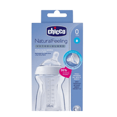 Chicco Natural Feeling dětská kojenecká láhev skleněná 250ml, od 0m +