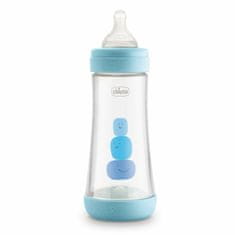 Chicco Perfect 5, Kojenecká antikoliková láhev, 300ml, modrá, 4m +