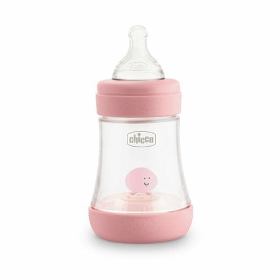 Chicco Perfect 5, Kojenecká antikoliková láhev, 150ml, růžová, 0m +