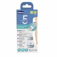 Chicco Perfect 5, Kojenecká antikoliková láhev, 150ml, modrá, 0m +