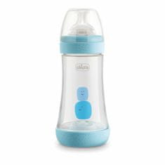 Chicco Perfect 5, Kojenecká antikoliková láhev, 240ml, modrá, 2m +