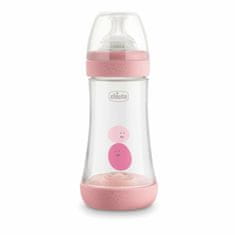 Chicco Perfect 5, Kojenecká antikoliková láhev, 240ml, růžová, 2m +