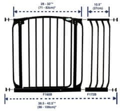 Dreambaby Bezpečnostní zábrana Chelsea (šířka 71-80cm, výška 75cm), černá