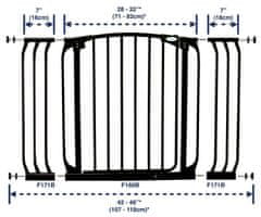 Dreambaby Bezpečnostní zábrana Chelsea (šířka 71-80cm, výška 75cm), černá