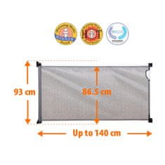 Dreambaby Roll Up Bezpečnostní zábrana rolovací (šířka 140cm, výška 86,5cm), šedá