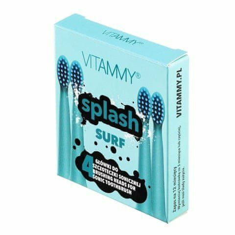 Vitammy SPLASH, Náhradní násady na zubní kartáčky SPLASH, modrá/surf/, 4ks