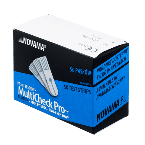 Novama MULTICHECK PRO+, Testovací proužky na glukózu, 50ks