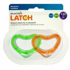 Munchkin LATCH Set silikonových dudlíků, od 0m+, 2ks, zelená/oranžová