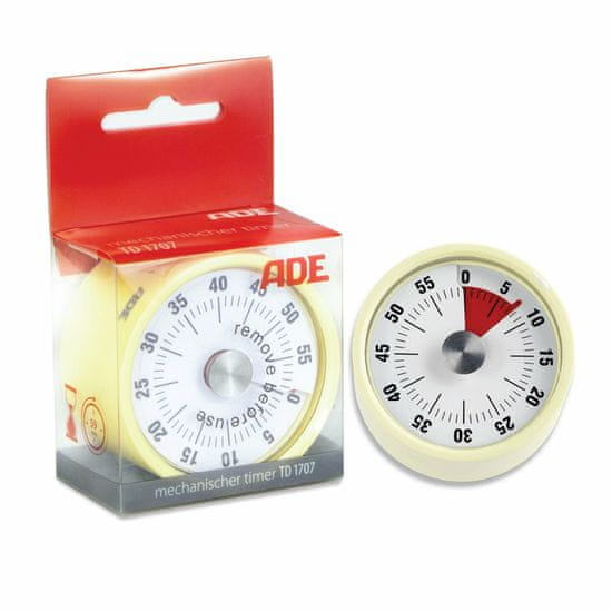 ADE TD1707 Mechanické kuchyňské minutky, žluté