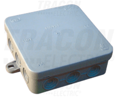 Tracon Electric Krabice elektroinstalační rozbočovací plastová 85×85×37mm šedá IP54 PD85X85 Tracon electric