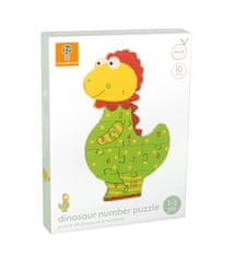 Orange Tree Toys Dřevěné puzzle s čísly - Dinosaurus