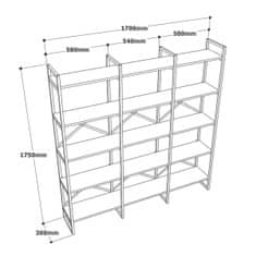 Hanah Home Knihovna VG6 - A 170 cm hnědá/černá