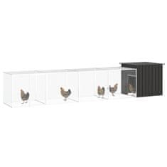 Greatstore Klec pro kuřata antracitová 500 x 91 x 100 cm pozinkovaná ocel