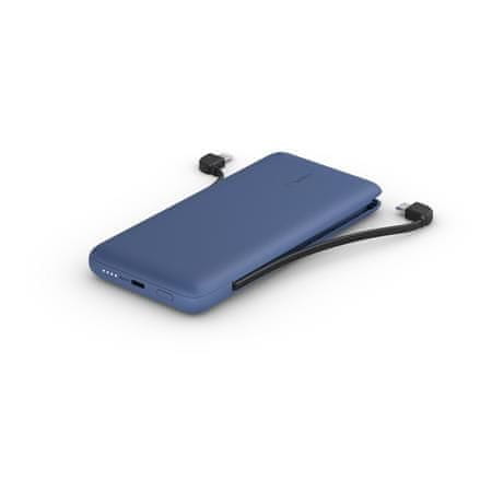Belkin BOOST CHARGE USB-C Power Delivery PowerBanka, 10000mAh, s integrovanými kabely, půlnoční modrá