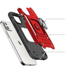 WOZINSKY Hybrid pancéřové pouzdro s kroužkem na iPhone 14 6.1" Red