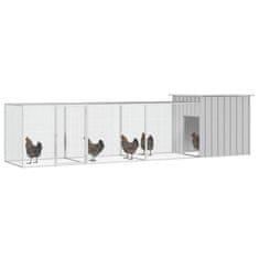 Petromila Klec pro kuřata šedá 400 x 91 x 100 cm pozinkovaná ocel