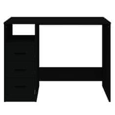 Vidaxl Psací stůl se zásuvkami černý 102 x 50 x 76 cm kompozitní dřevo