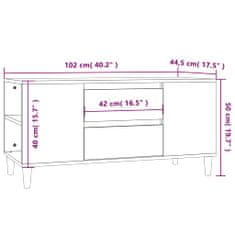 Vidaxl TV skříňka hnědý dub 102x44,5x50 cm kompozitní dřevo