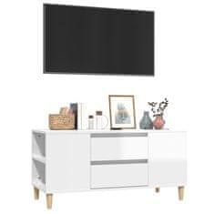 Vidaxl TV skříňka bílá vysoký lesk 102 x 44,5 x 50 cm kompozitní dřevo