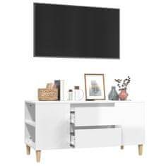 Vidaxl TV skříňka bílá vysoký lesk 102 x 44,5 x 50 cm kompozitní dřevo