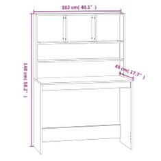 Greatstore Psací stůl s policemi bílý 102 x 45 x 148 cm kompozitní dřevo