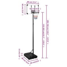 Vidaxl Basketbalový koš s průhlednou deskou 280–350 cm polykarbonát