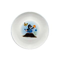 Thun Dětský porcelánový talíř mělký Krtek a kalhoty, průměr 210 mm, THUN 1794, 1 ks