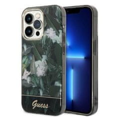 Guess GUHCP14LHGJGHA hard silikonové pouzdro iPhone 14 PRO 6.1" green Jungle Collection