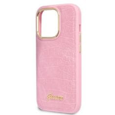 Guess GUHCP14LHGCRHP hard silikonové pouzdro iPhone 14 PRO 6.1" pink Croco Collection