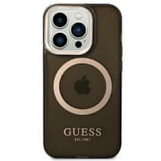 Guess GUHMP14XHTCMK hard silikonové pouzdro iPhone 14 PRO MAX 6.7" black Gold Outline Translucent MagSafe