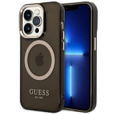 Guess GUHMP14XHTCMK hard silikonové pouzdro iPhone 14 PRO MAX 6.7" black Gold Outline Translucent MagSafe