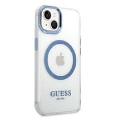 Guess GUHMP14MHTRMB hard silikonové pouzdro iPhone 14 PLUS 6.7" blue Metal Outline Magsafe