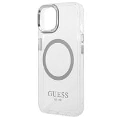 Guess GUHMP14SHTRMS hard silikonové pouzdro iPhone 14 6.1" silver Metal Outline Magsafe
