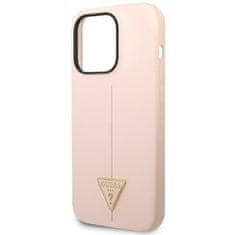 Guess GUHCP14XSLTGP hard silikonové pouzdro iPhone 14 PRO MAX 6.7" pink Silicone Triangle