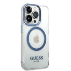 Guess GUHMP14XHTRMB hard silikonové pouzdro iPhone 14 PRO MAX 6.7" blue Metal Outline Magsafe